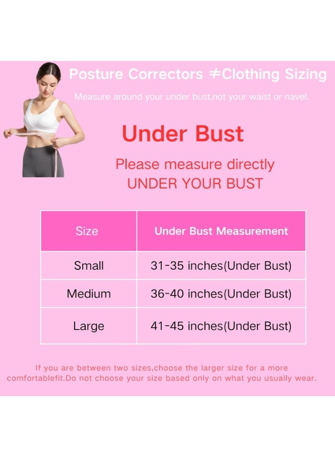 مشَدّ ظهر لتصحيح القامة للنساء - حمالات صدر قابلة للتعديل لدعم الجزء العلوي من الجسم للرقبة والكتف والظهر - مصحح قامة مريح مخفي تحت الملابس لتقويم الانحناء المتدلي (متوسط) - Image 2